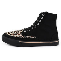 Creeper Sneaker Hi Top Black/Leopard Canvas