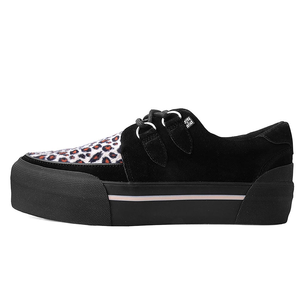 TUK Shoes Creeper Sneaker Stacked Leopard Suede