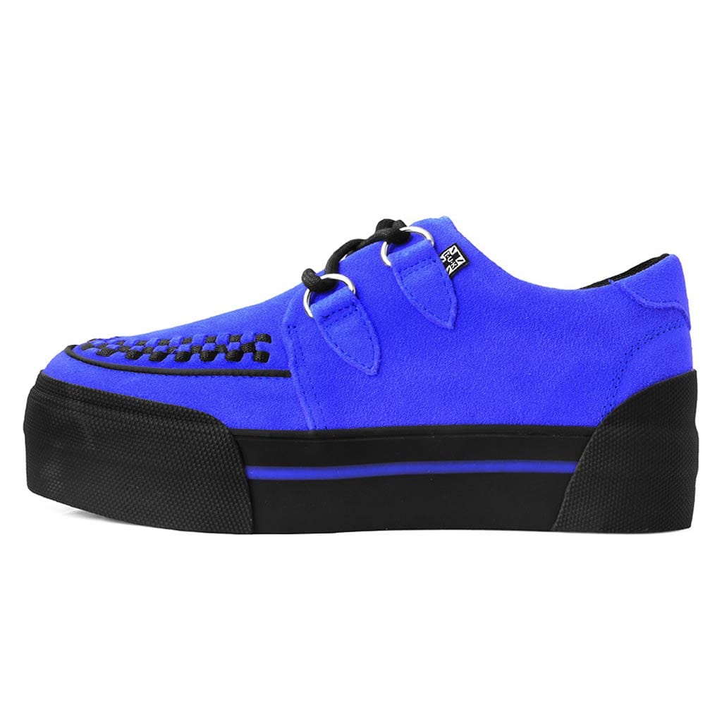 TUK Shoes Creeper Sneaker Stacked Blue Suede