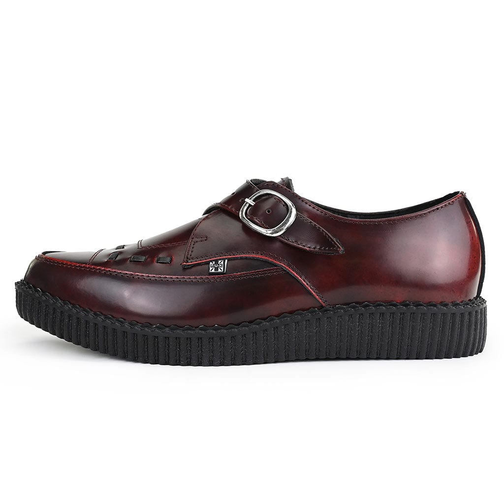 TUK Shoes Pointed Creeper Burgundy Rub Off Leather