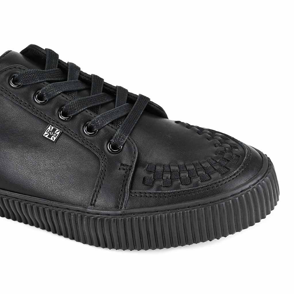 TUK Shoes Ribbed Sole Sneaker Black Leather