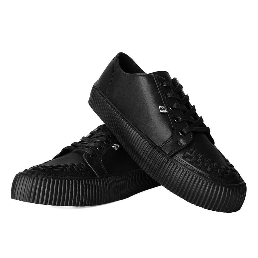 TUK Shoes Ribbed Sole Sneaker Black Leather