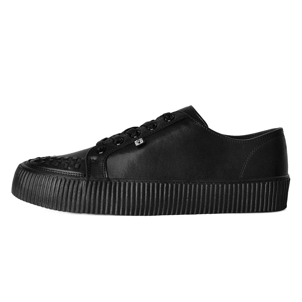 TUK Shoes Ribbed Sole Sneaker Black Leather