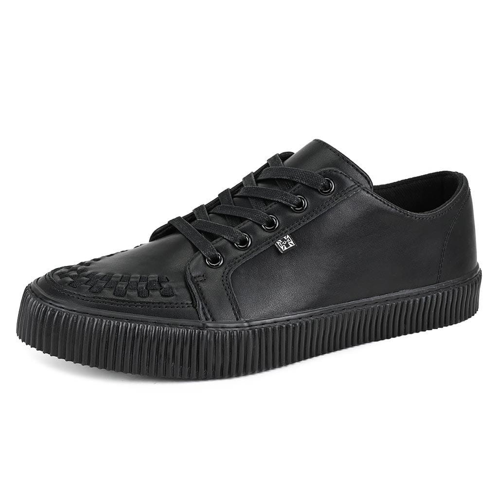 TUK Shoes Ribbed Sole Sneaker Black Leather