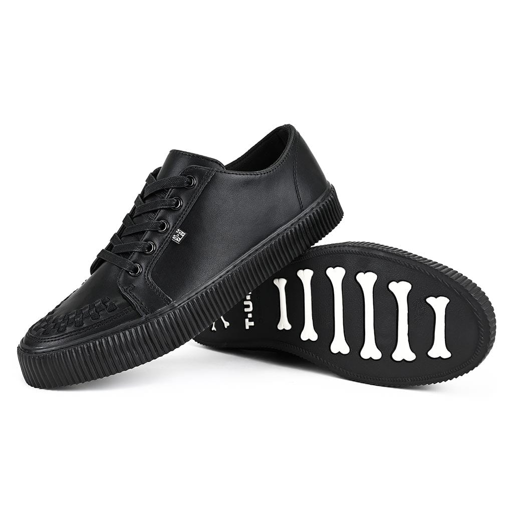 TUK Shoes Ribbed Sole Sneaker Black Leather