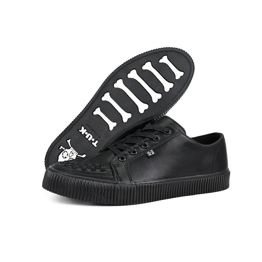 TUK Shoes Ribbed Sole Sneaker Black Leather