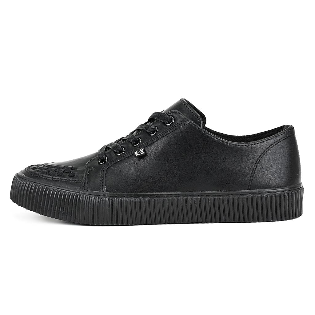 TUK Shoes Ribbed Sole Sneaker Black Leather