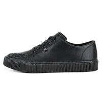 Ribbed Sole Sneaker Black Leather