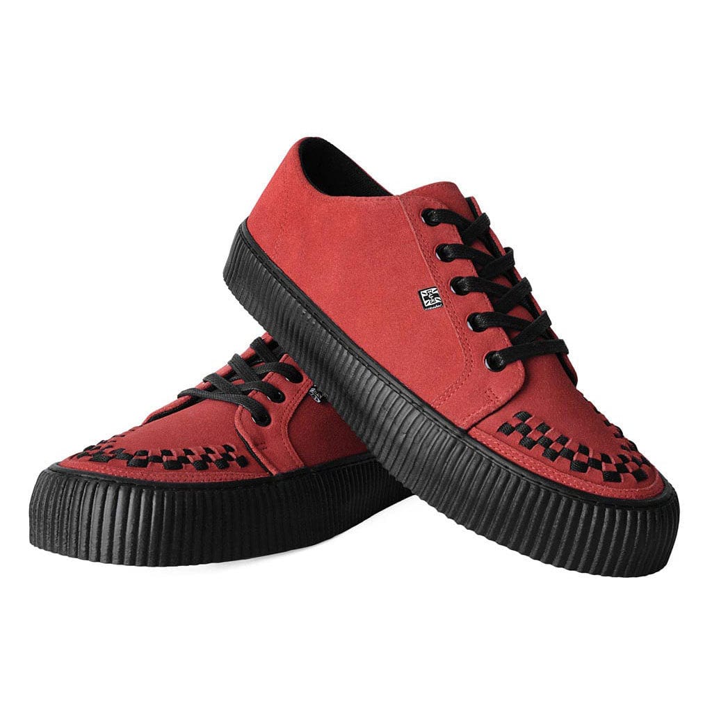 TUK Shoes Ribbed Sole Sneaker Red Suede