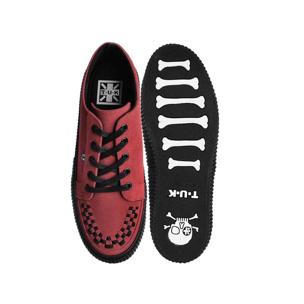 TUK Shoes Ribbed Sole Sneaker Red Suede