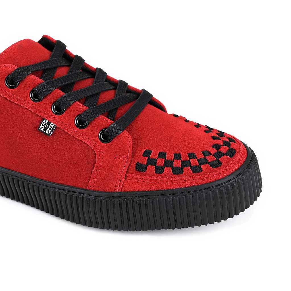 TUK Shoes Ribbed Sole Sneaker Red Suede