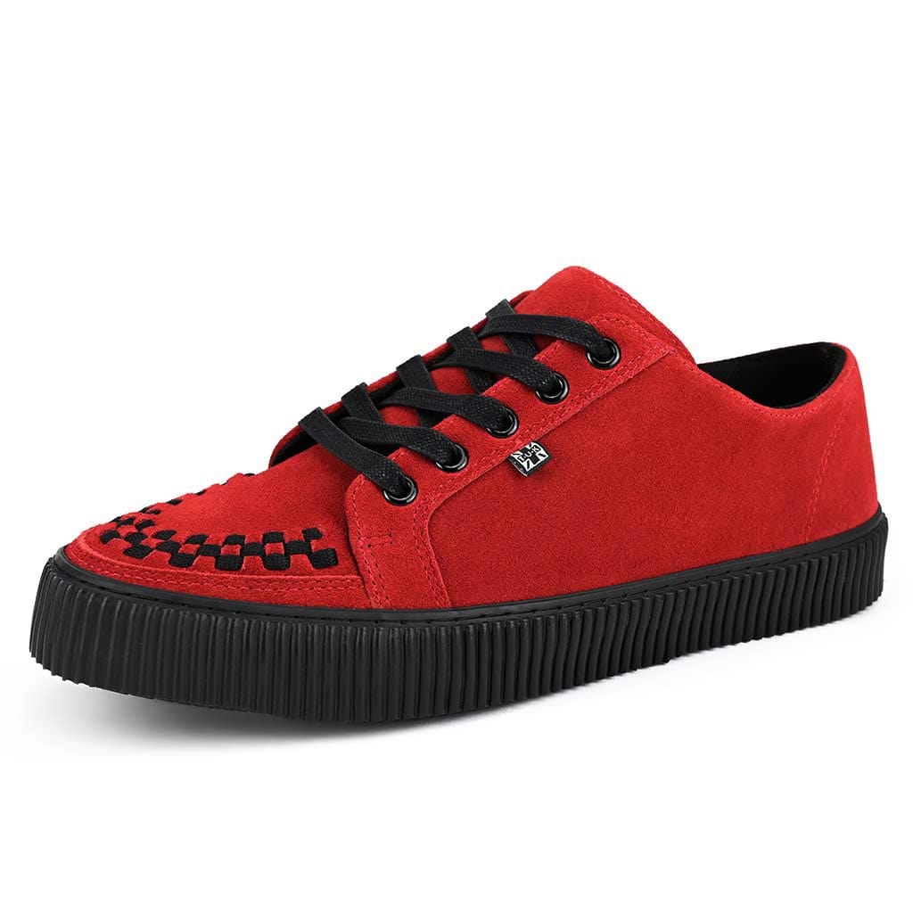 TUK Shoes Ribbed Sole Sneaker Red Suede