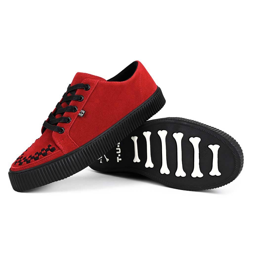 TUK Shoes Ribbed Sole Sneaker Red Suede