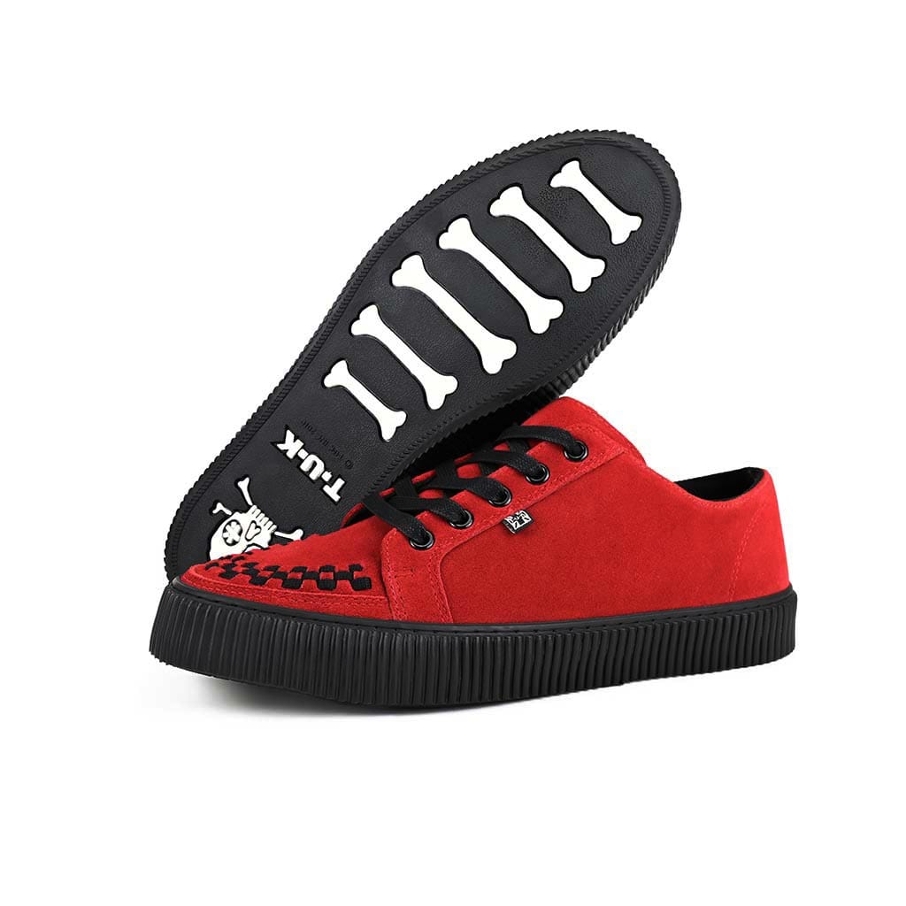 TUK Shoes Ribbed Sole Sneaker Red Suede