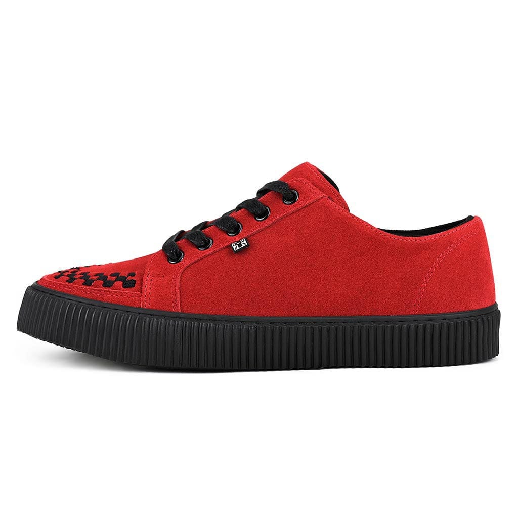 TUK Shoes Ribbed Sole Sneaker Red Suede