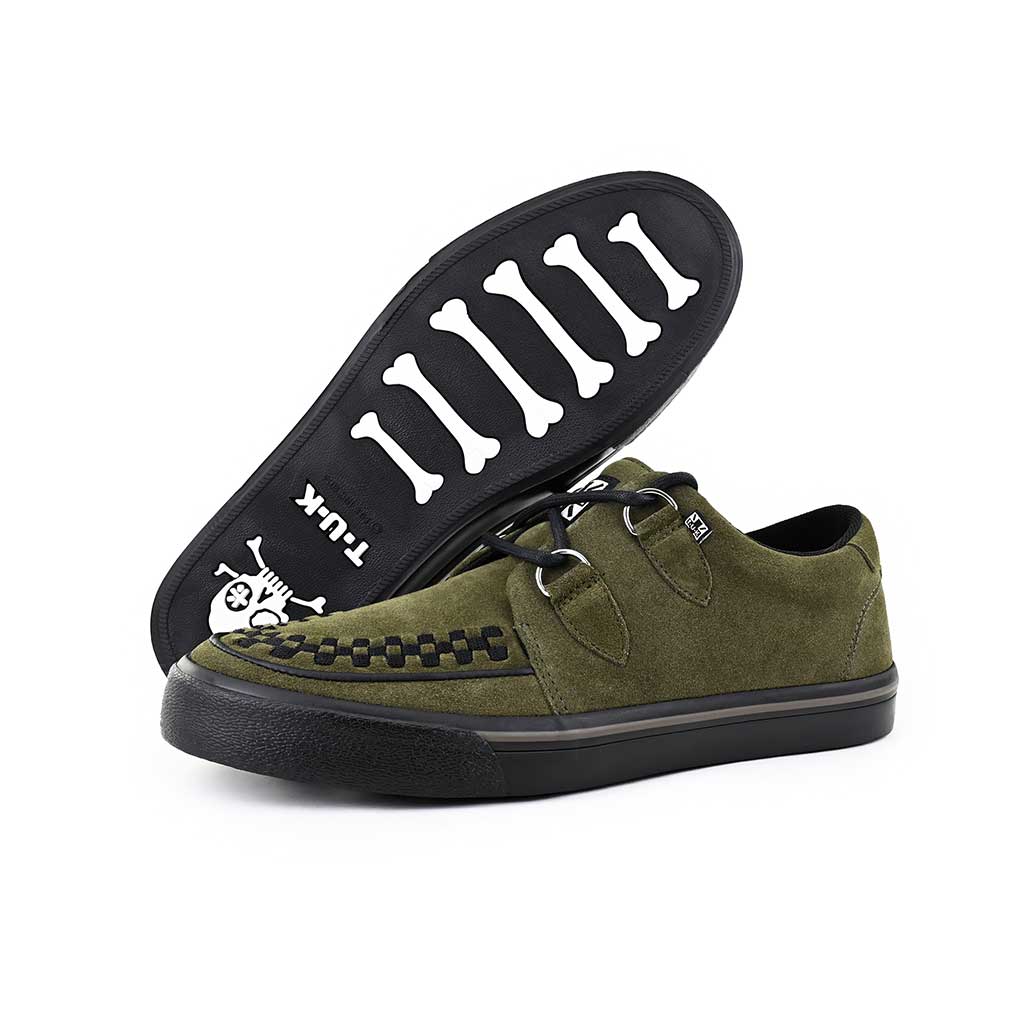 TUK Shoes Creeper Sneaker Khaki Green Suede