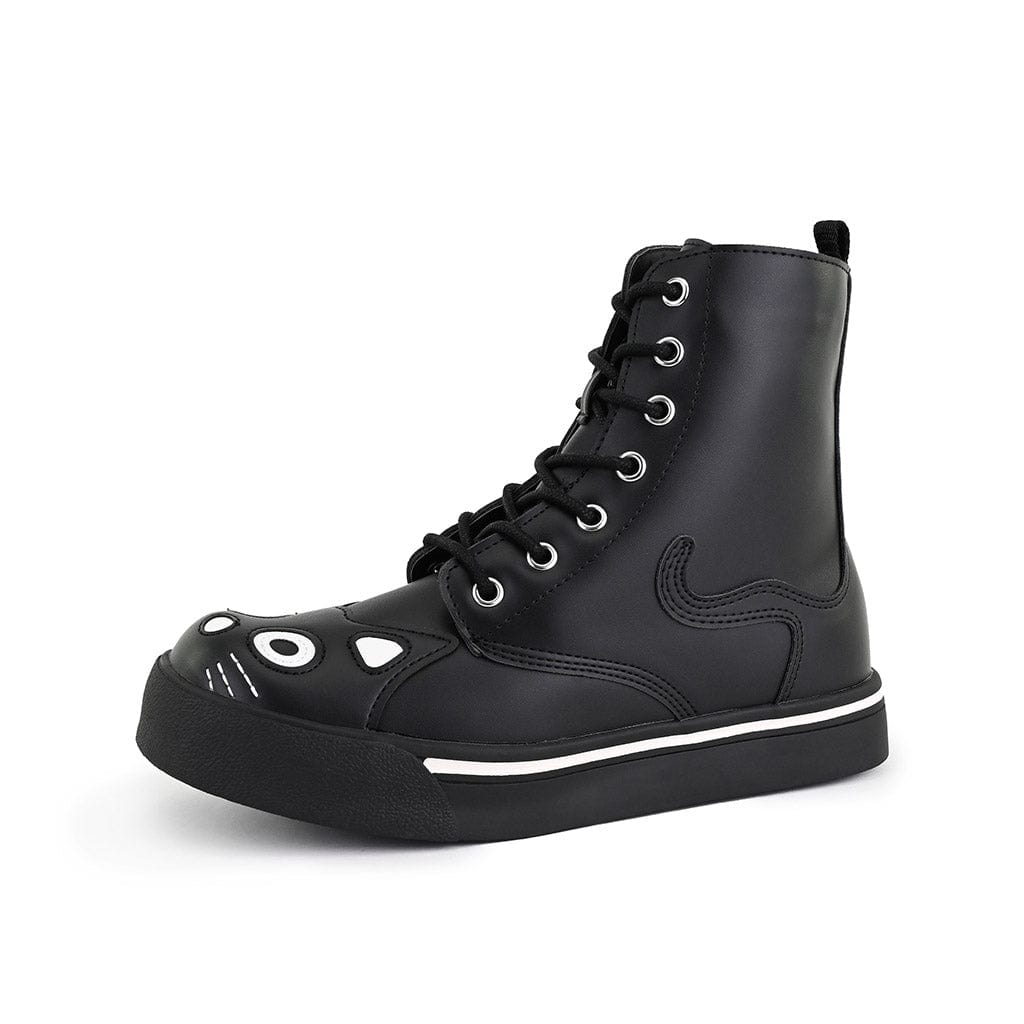 TUK Shoes Kitty Combat Boot Black Vegan Leather