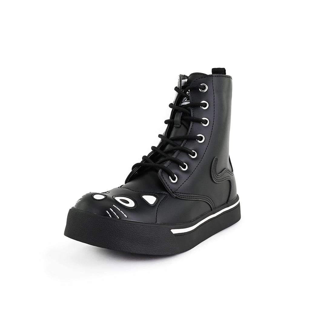 TUK Shoes Kitty Combat Boot Black Vegan Leather