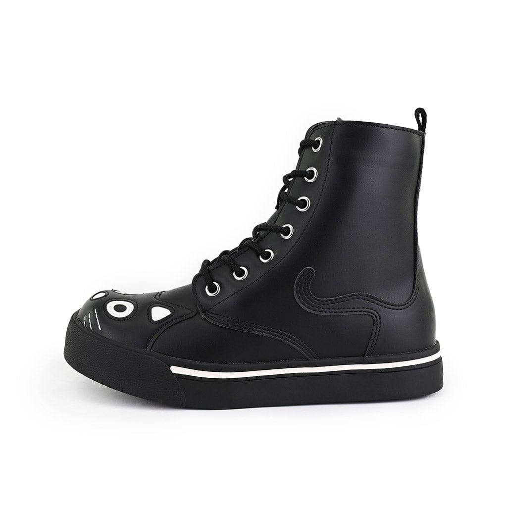 TUK Shoes Kitty Combat Boot Black Vegan Leather