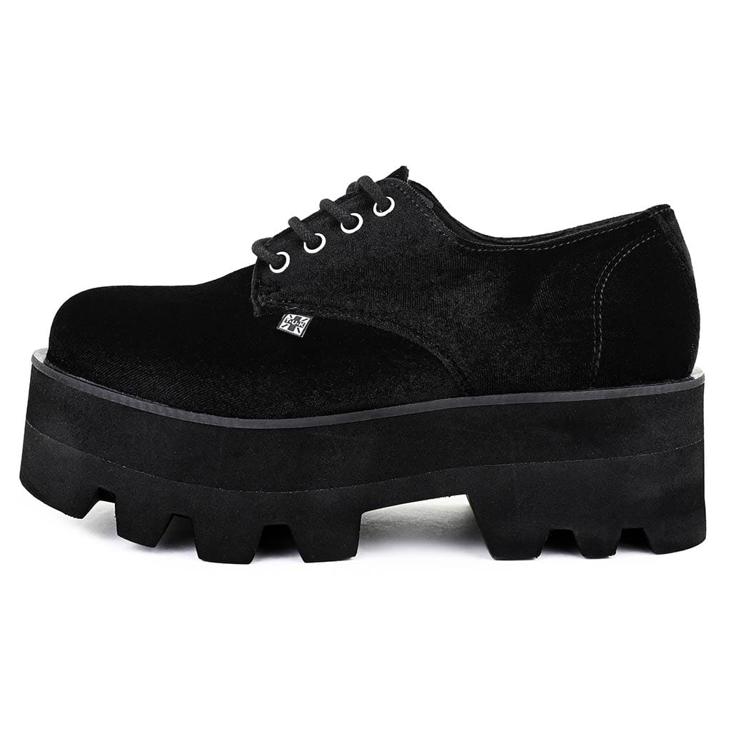 TUK Shoes Dino Lug Stacked Sole Black Velvet