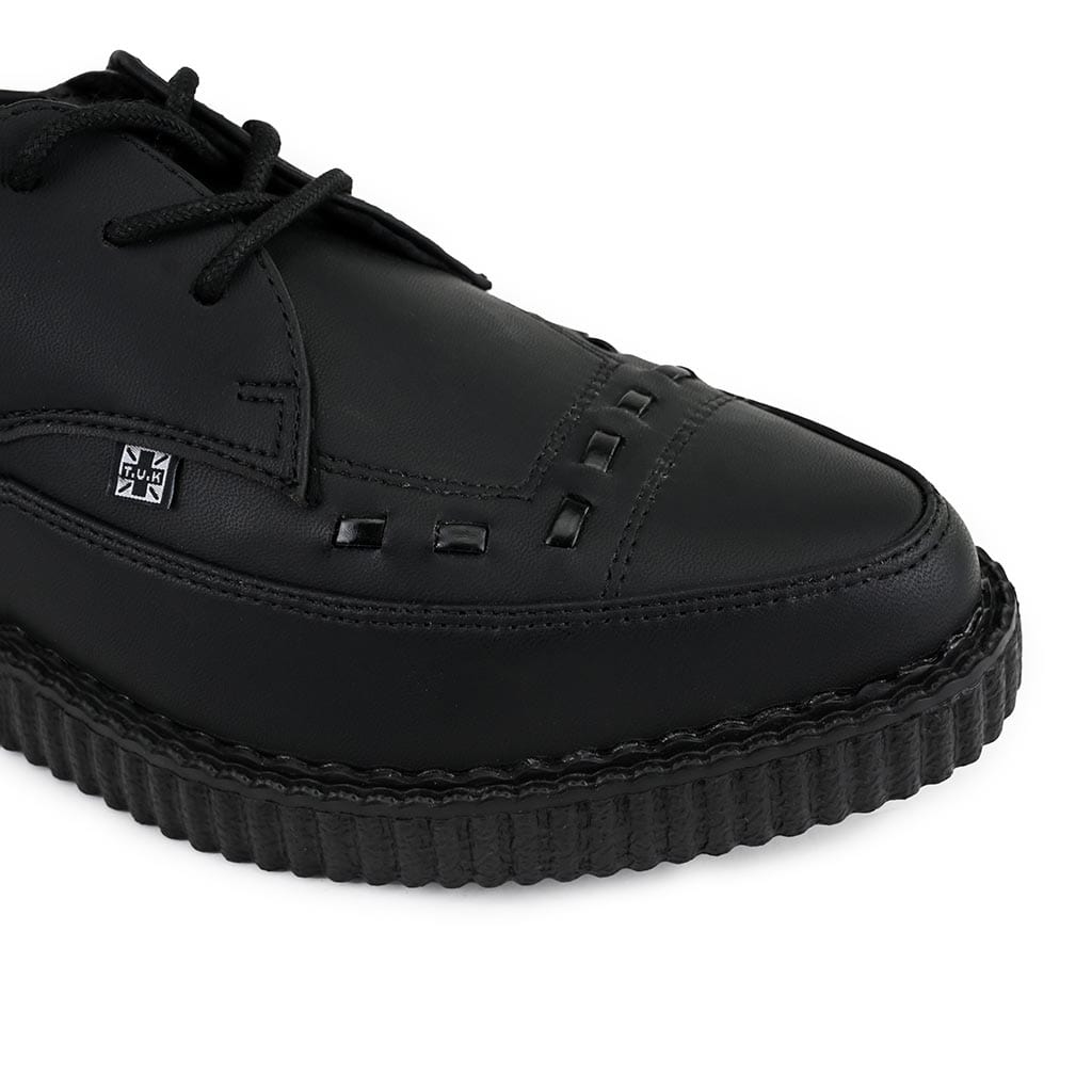 TUK Shoes Pointed Creeper Lace Up Black TUKskin™