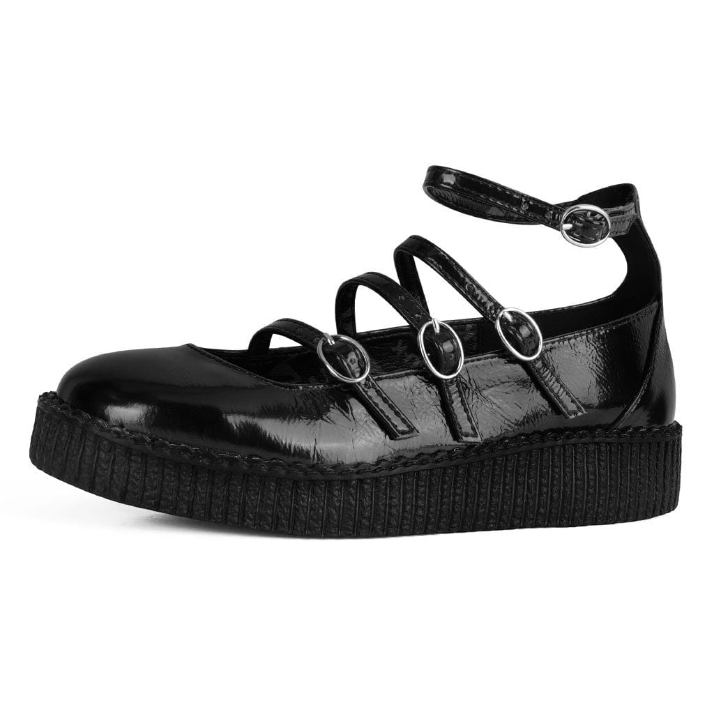 TUK Shoes Ballet Creeper 4-Strap Black Vegan