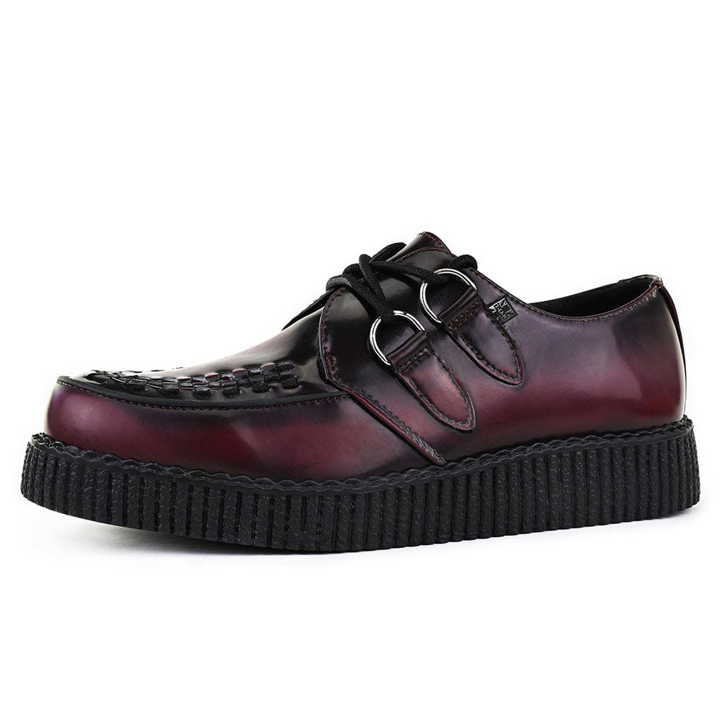 TUK Shoes Viva Low Creeper Burgundy Vegan Leather