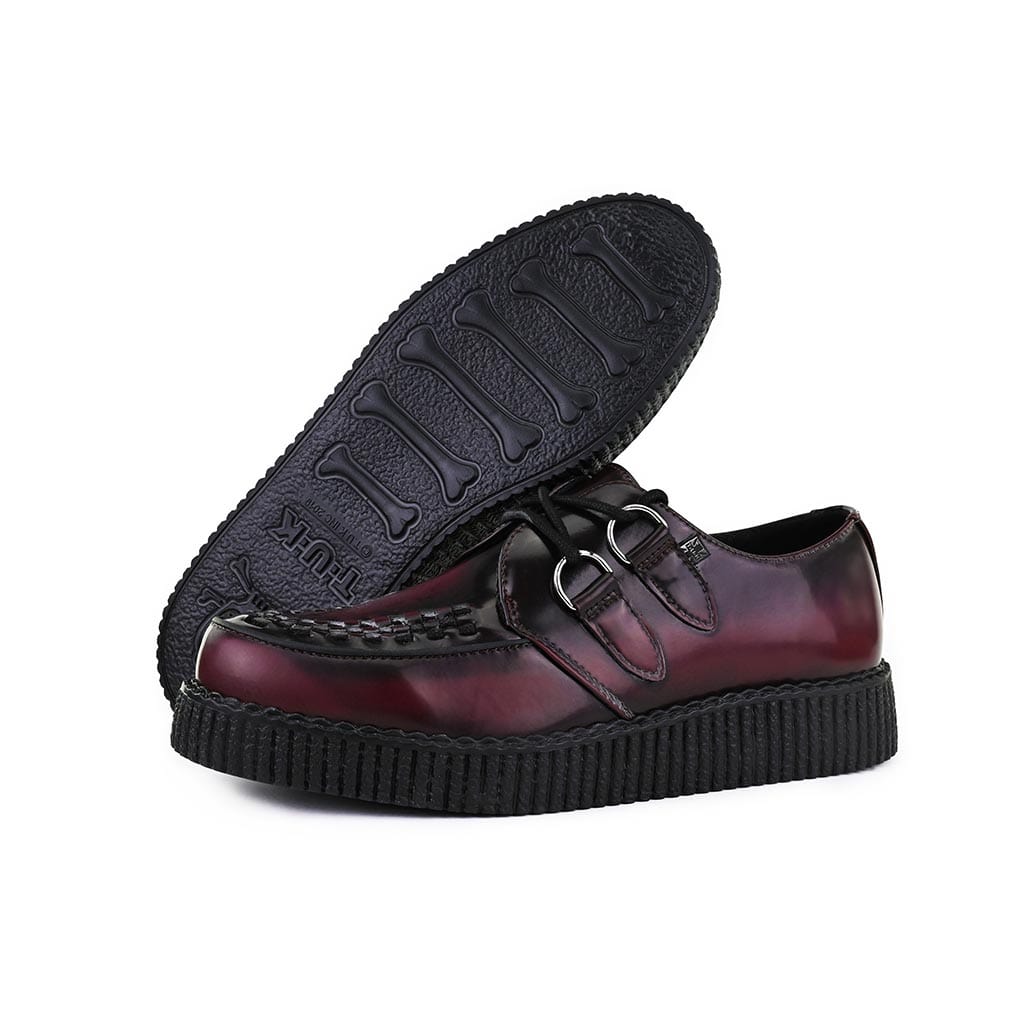 TUK Shoes Viva Low Creeper Burgundy Vegan Leather