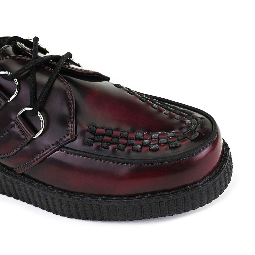 TUK Shoes Viva Low Creeper Burgundy Vegan Leather