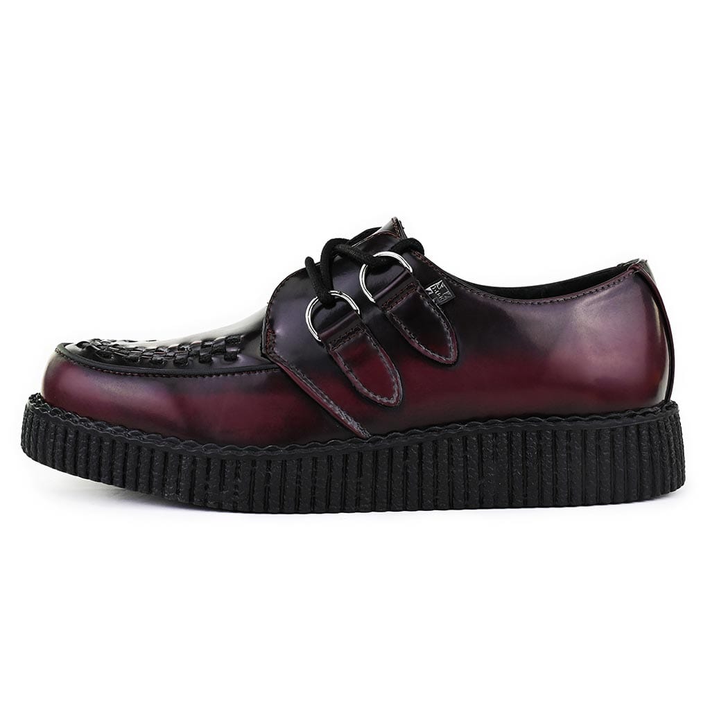 TUK Shoes Viva Low Creeper Burgundy Vegan Leather