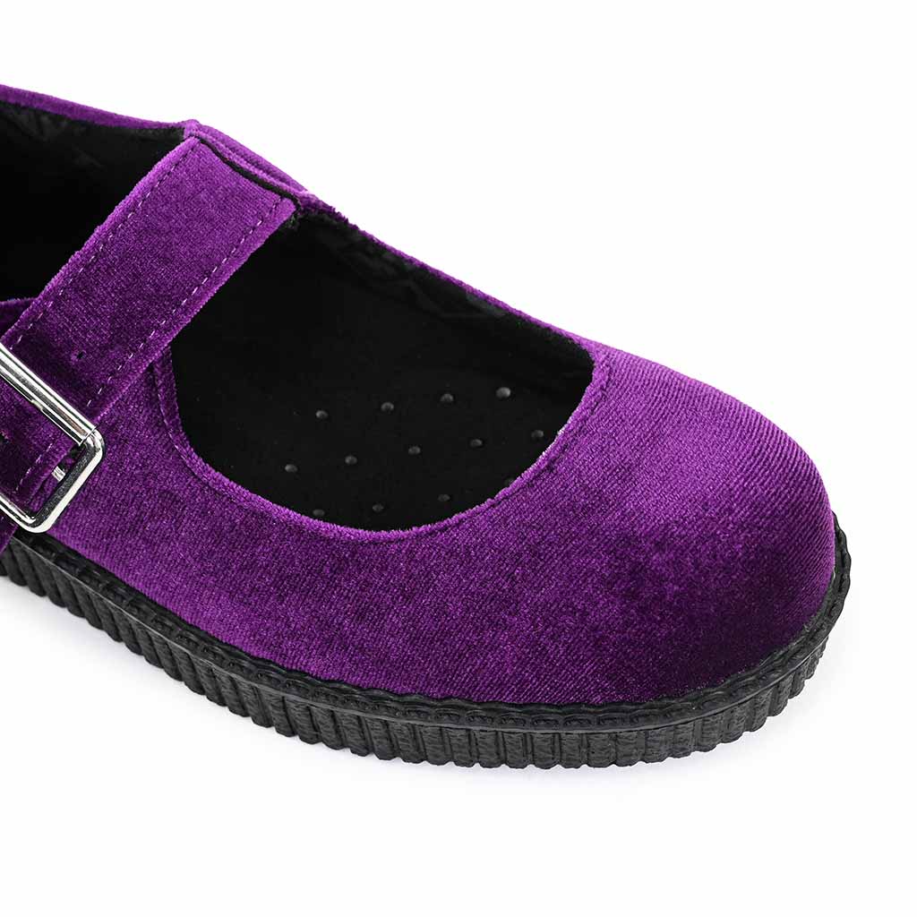 TUK Shoes Viva Low Mary Jane Purple Velvet