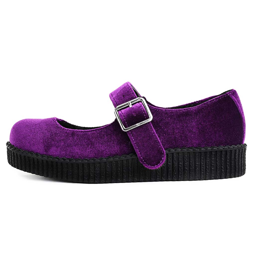 TUK Shoes Viva Low Mary Jane Purple Velvet