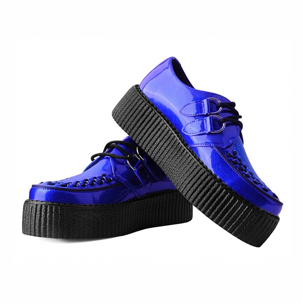 TUK Shoes Viva High Creeper Blue Glitter