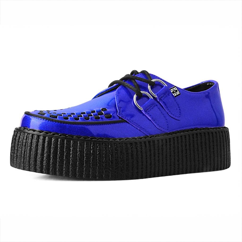 TUK Shoes Viva High Creeper Blue Glitter