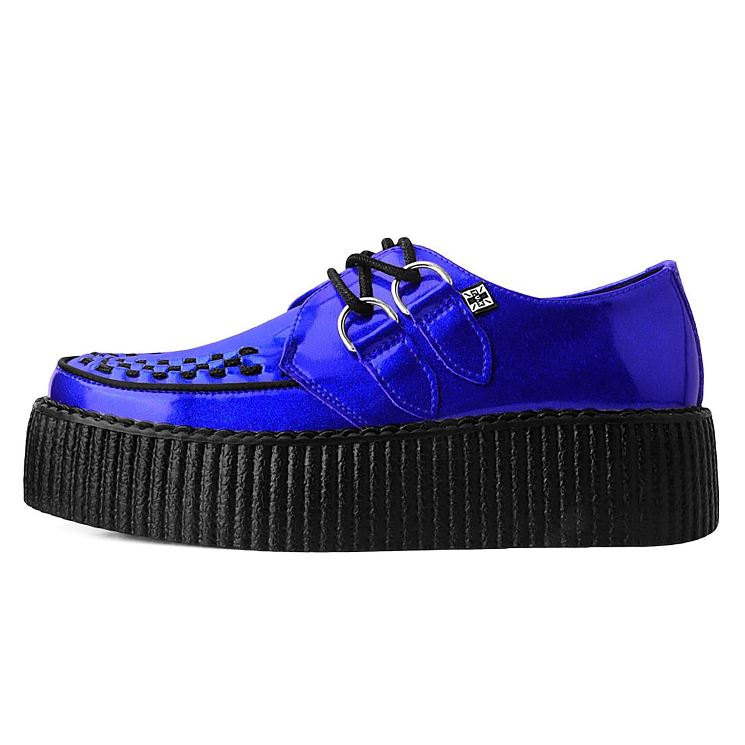 TUK Shoes Viva High Creeper Blue Glitter