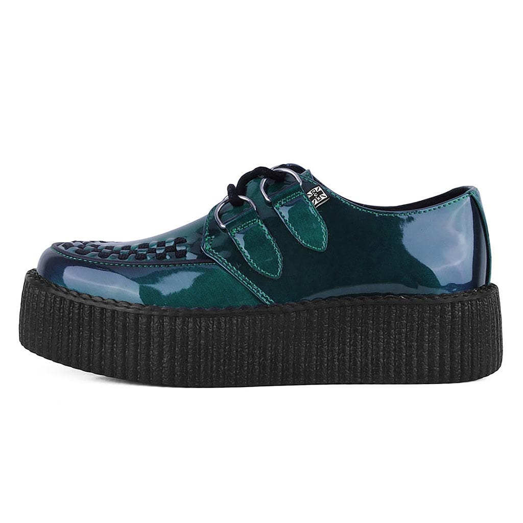 TUK Shoes Viva High Creeper Green Metallic