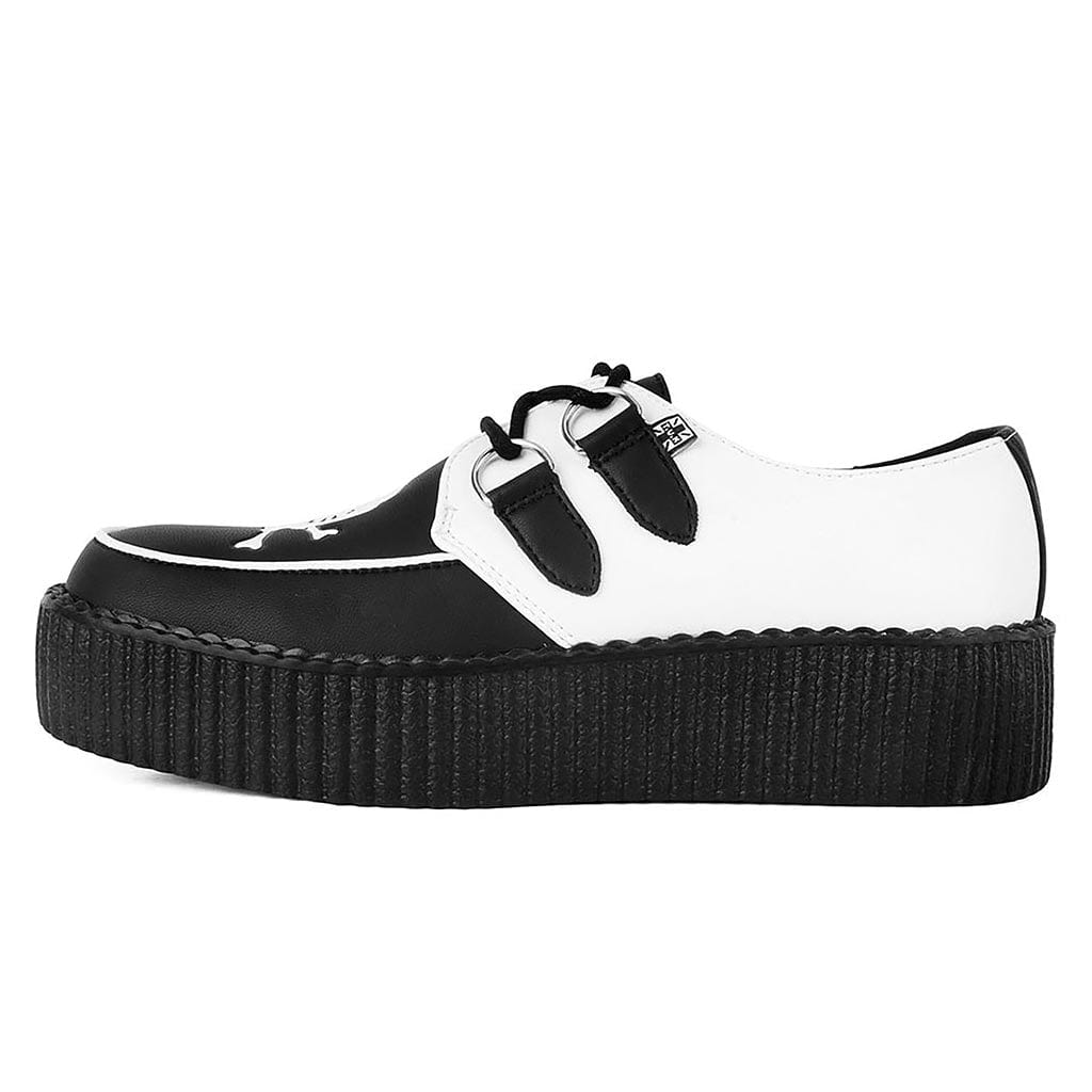 TUK Shoes Viva High Creeper Black & White Skull Print