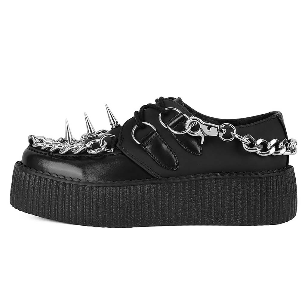 TUK Shoes Spiked Black Viva High Creeper