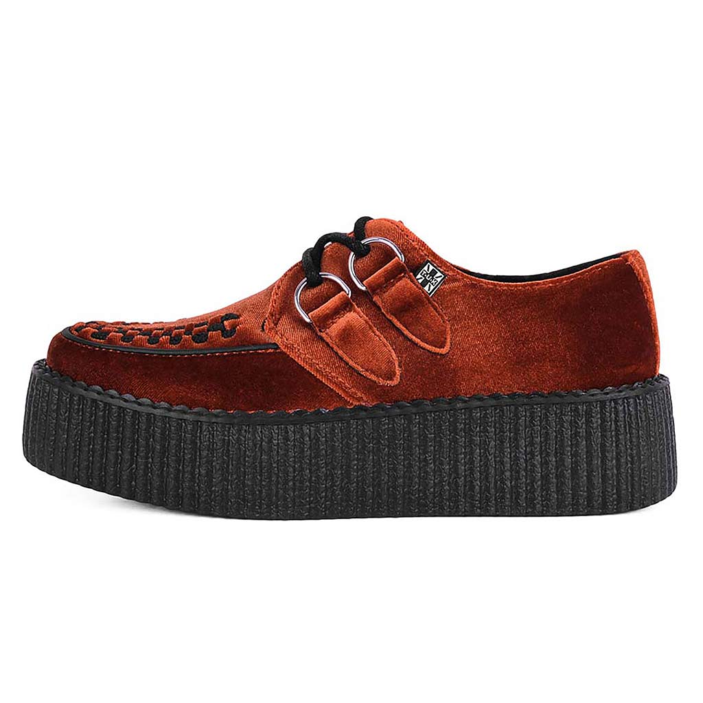 TUK Shoes Viva High Creeper Velvet Orange