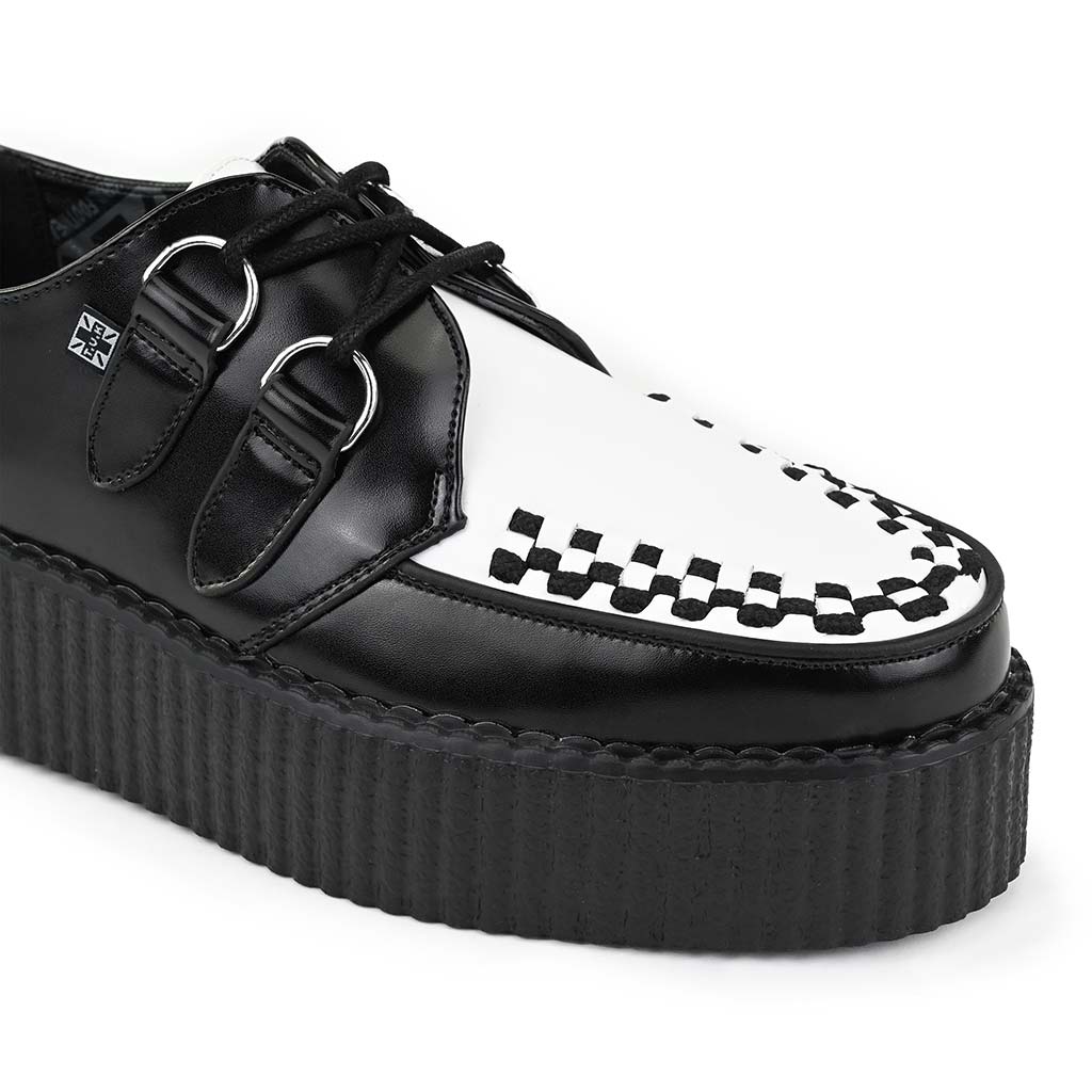 TUK Shoes Viva High Creeper Black & White Leather