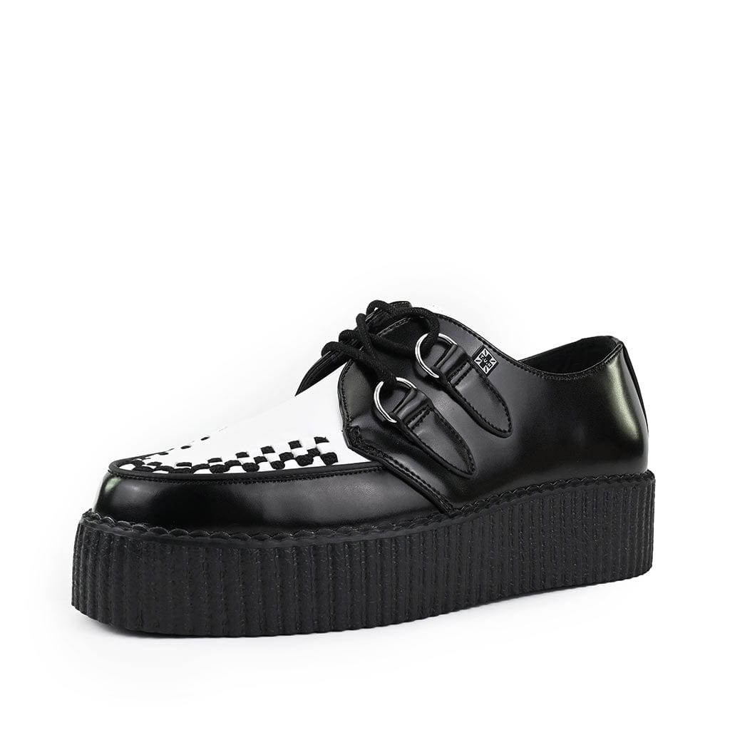 TUK Shoes Viva High Creeper Black & White Leather