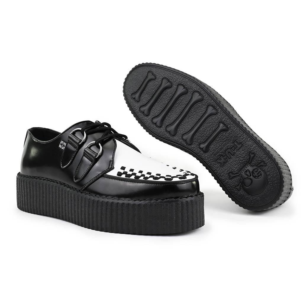 TUK Shoes Viva High Creeper Black & White Leather