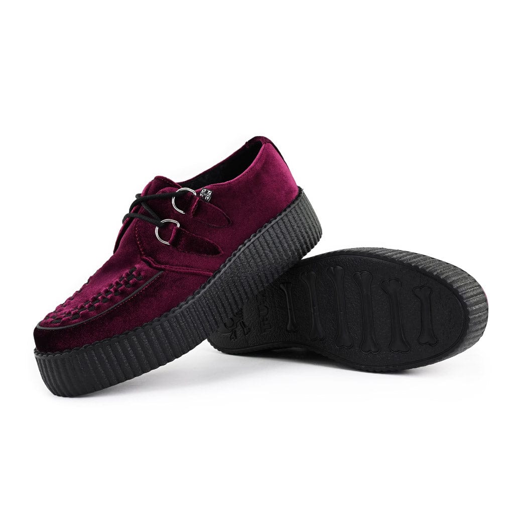 TUK Shoes Viva High Creeper Burgundy Velvet