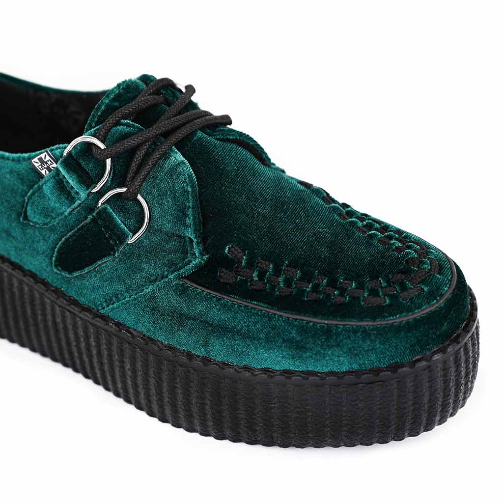 TUK Shoes Viva High Creeper Emerald Velvet