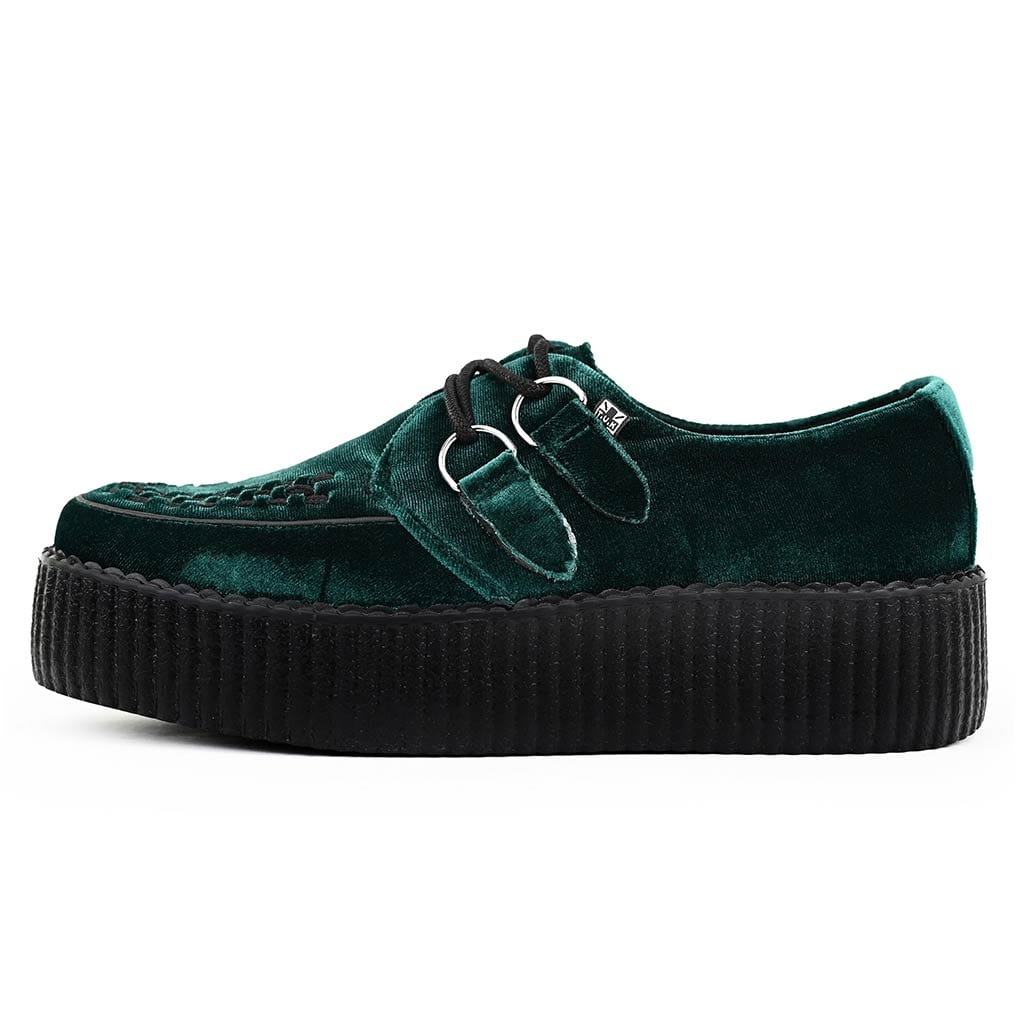 TUK Shoes Viva High Creeper Emerald Velvet