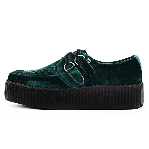 Green Velvet Viva High Sole Creeper T.U.K. Creepers T.U.K. Shoes