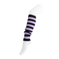 Leg Warmers Lilac & Black Stripe Womens