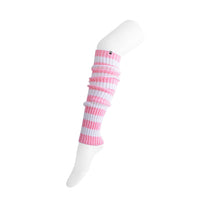 Leg Warmers Pink & White Stripe Womens