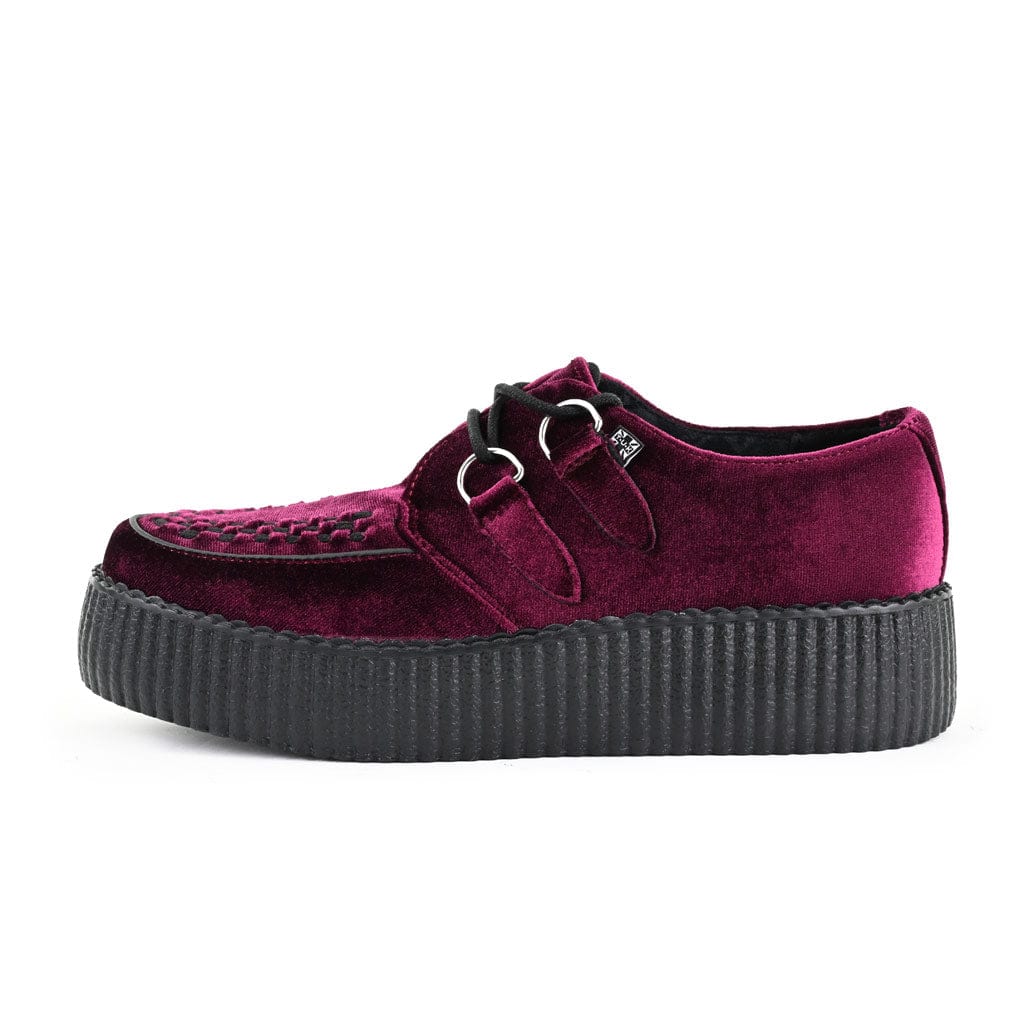 TUK Shoes Viva High Creeper Burgundy Velvet