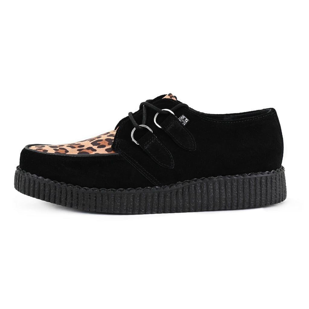 TUK Shoes Viva Low Creeper Black & Leopard Suede